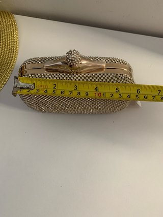 Bolso de fiesta pedrería dorado y plateado