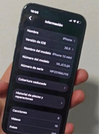iPhone 13 mini 91% batería