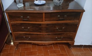Cómoda Vintage Madera Marrón y Dorado