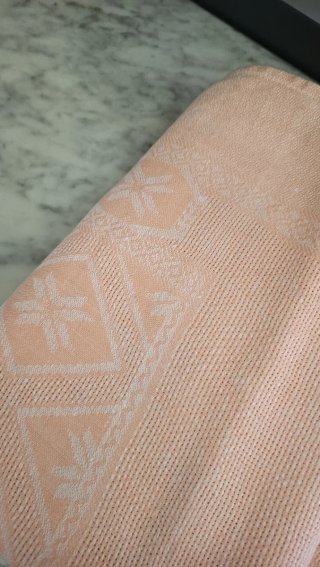 Set Asciugamani Vintage Rosa salmone e Bianco