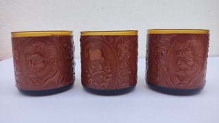 Licorera Don Quijote Cristal Ámbar 6 Vasos Vintage