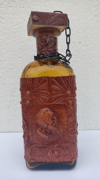Licorera Don Quijote Cristal Ámbar 6 Vasos Vintage