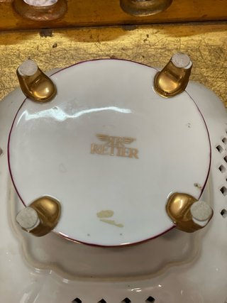 Centro de mesa Frutero de porcelana RETTER vintage