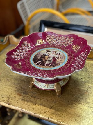 Centro de mesa Frutero de porcelana RETTER vintage