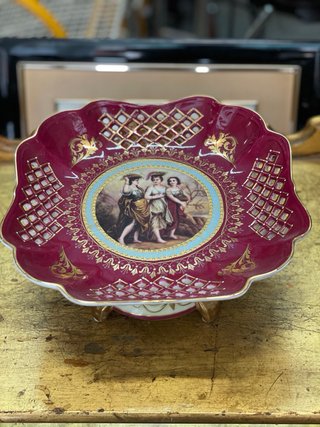 Centro de mesa Frutero de porcelana RETTER vintage