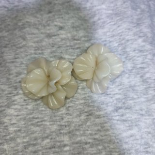Pendientes Flores Resina Blancos