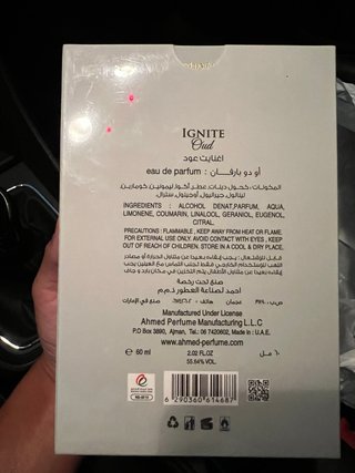 Perfume Ignite Oud Ahmed Al Maghribi