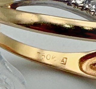 Anillo Oro 18k Combinado Circonitas 3.74 gr