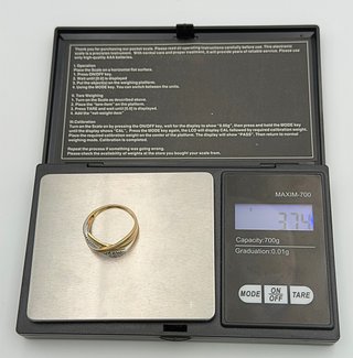 Anillo Oro 18k Combinado Circonitas 3.74 gr