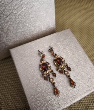Conjunto Vintage Collar y Pendientes pedrería