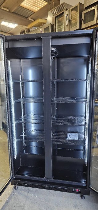 Nevera Vertical Cristal Doble Puerta