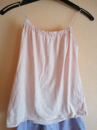 Pijama corto rosa y morado