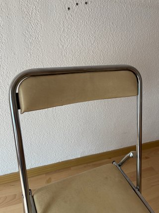 Silla plegable metal beige