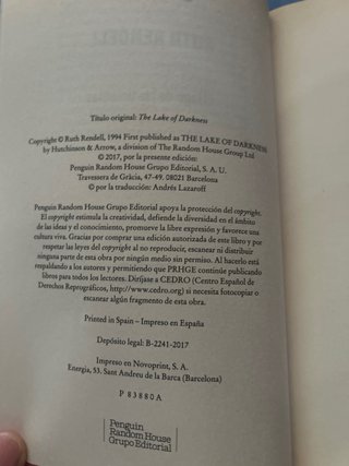 Libro El lago de las Tinieblas