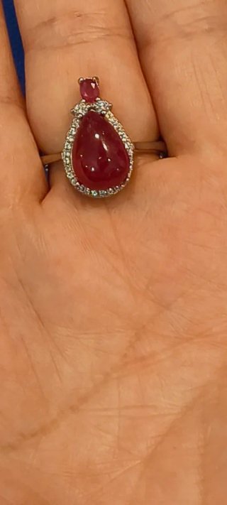 Anillo Plata Ley Rubíes Naturales