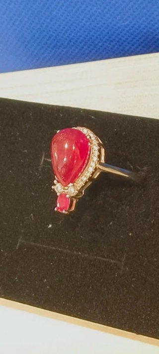 Anillo Plata Ley Rubíes Naturales