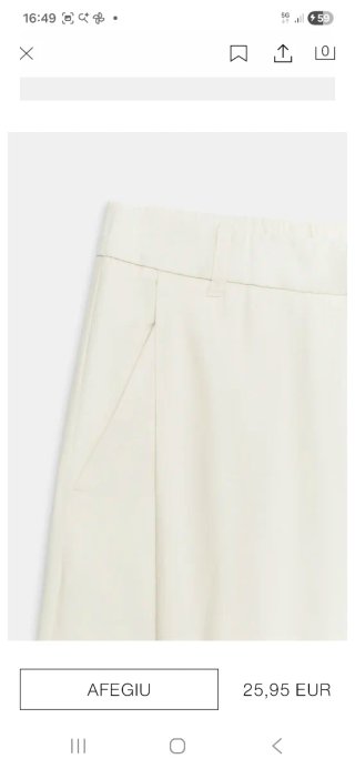 Pantalón Zara Crudo Talla M
