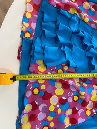 231 Falda flamenca lunares rosa y azul