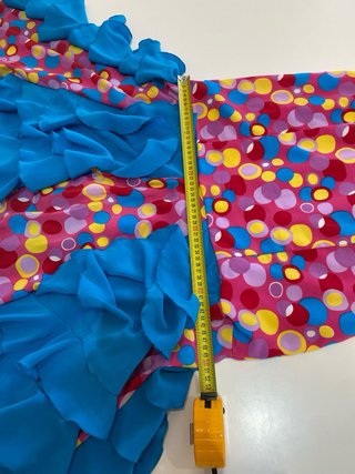 231 Falda flamenca lunares rosa y azul