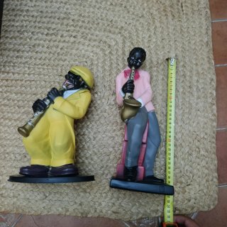 Pareja Figuras Saxofonistas Vintage