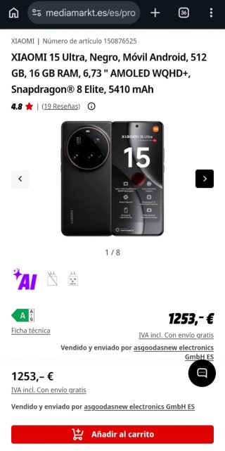 Xiaomi 15 Ultra Negro - 512GB