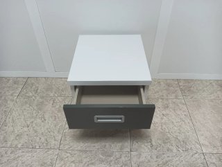 Cajonera 2 cajones auxiliar gris y turquesa