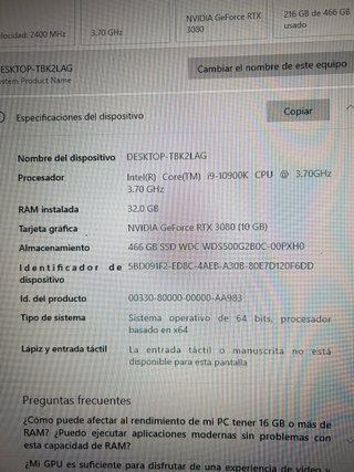 PC Gaming i9 10900k + RTX 3080 AORUS