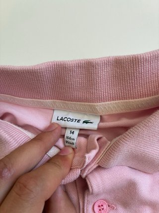Polo Lacoste Rosa Talla M Niños(es grande)
