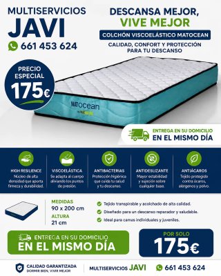 Colchón Viscoelástico MATOcean 90x200cm