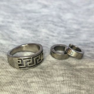 Set Anillo y Pendientes Acero Inoxidable