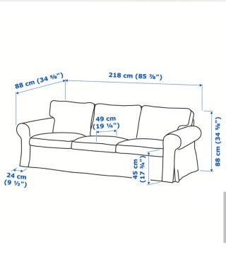 Sofá Ektorp Ikea 3 plazas + Puf