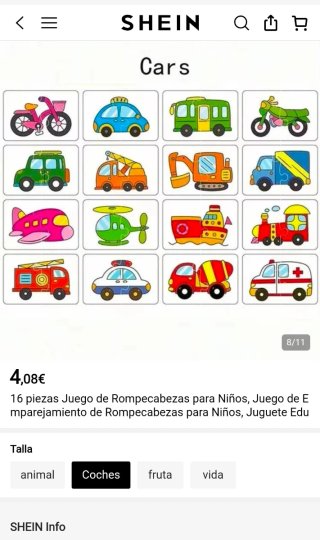 Tarjetas-Puzzle Vehículos