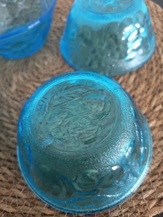 4 Bol de cristal azul turquesa El Gato Preto