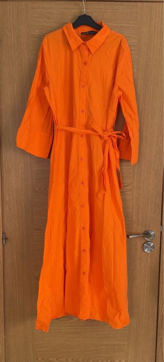 Vestido camisero naranja