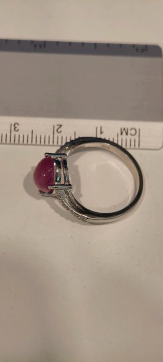 Anillo Plata Ley Rubí Natural Gota