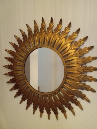 Espejo Sol Forja Dorado Antiguo