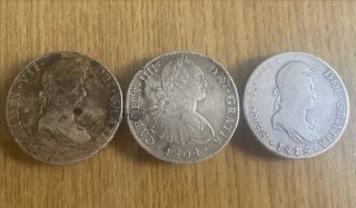 Lote 3 Monedas Plata 8 Reales