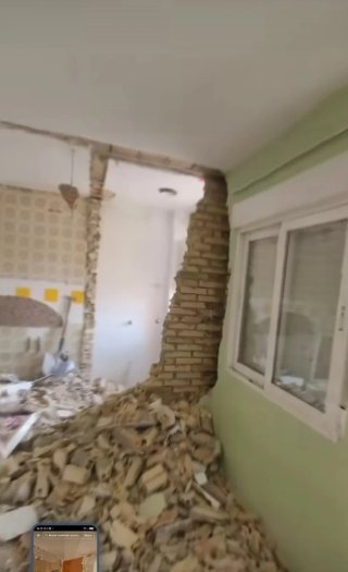 Demolición,picar tabiques y retirada de escombro