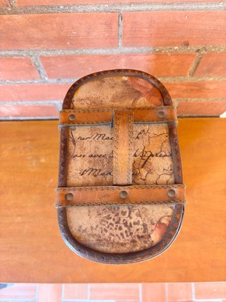 Caja botellero forrada polipiel y madera