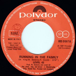 Level 42 Running in the Family / Dream Crazy 7"