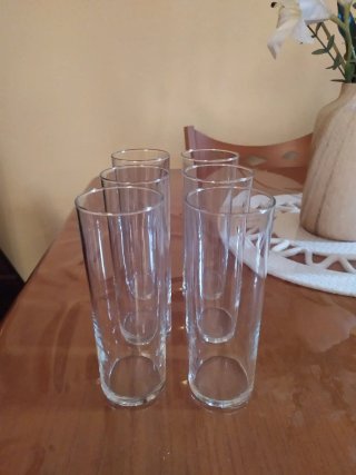 6 Vasos de Tubo Cristal