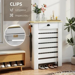 Cubre Radiador MDF con Cajón Blanco Moderno 78cm