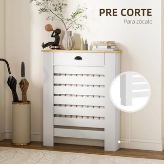 Cubre Radiador MDF con Cajón Blanco Moderno 78cm