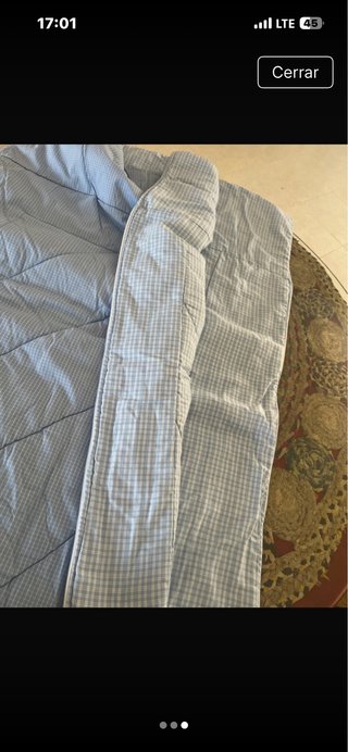 Saco para cuna azul a cuadros