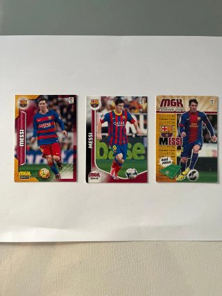 3 Cromos de Fútbol Messi megacracks