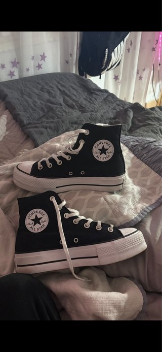 Converse plataforma negras Originales sin caja.