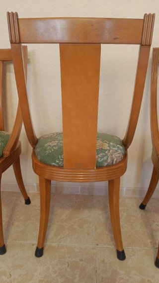 6 Sillas de Comedor Madera y Tela