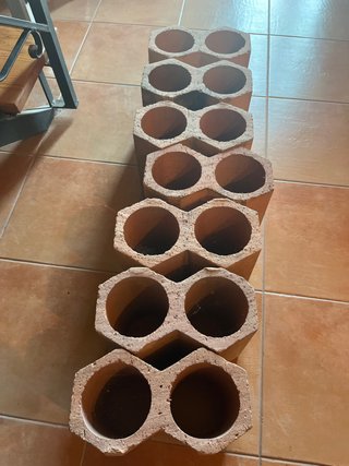 Botelleros de terracota apilables