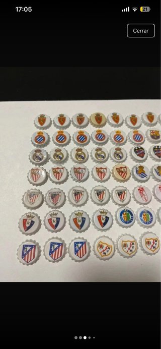 89 Chapas de Fútbol La Liga Grefusa