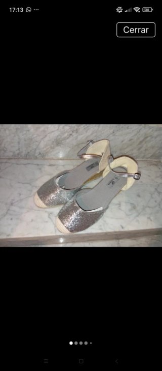 Sandalias esparto plateadas